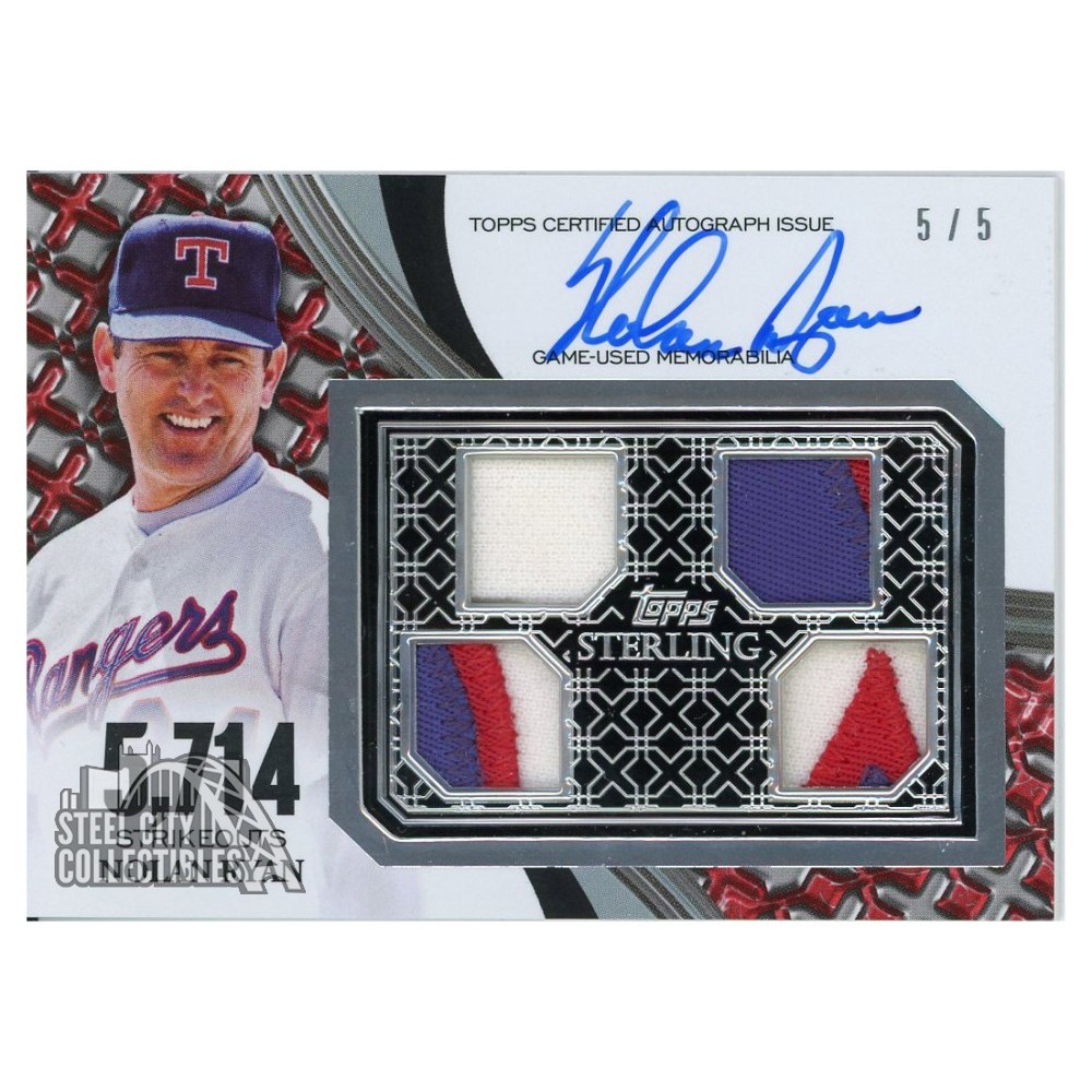 Nolan Ryan 2023 Topps Sterling Strikes Autograph Quad Patch Card 