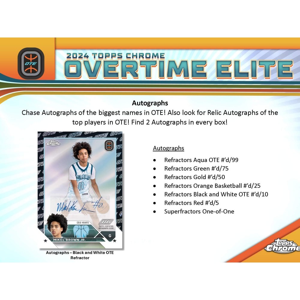 2023-24 Topps Overtime Elite Chrome Basketball Hobby Box