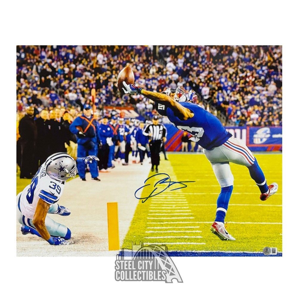 Odell Beckham Jr Autographed New York Giants 16x20 Football Photo