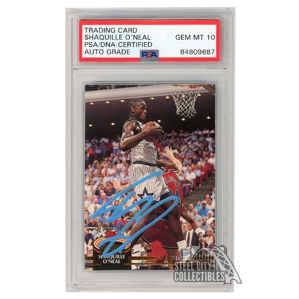 Shaquille O'Neal 199293 Topps Stadium Club Autograph RC Card 247 PSA