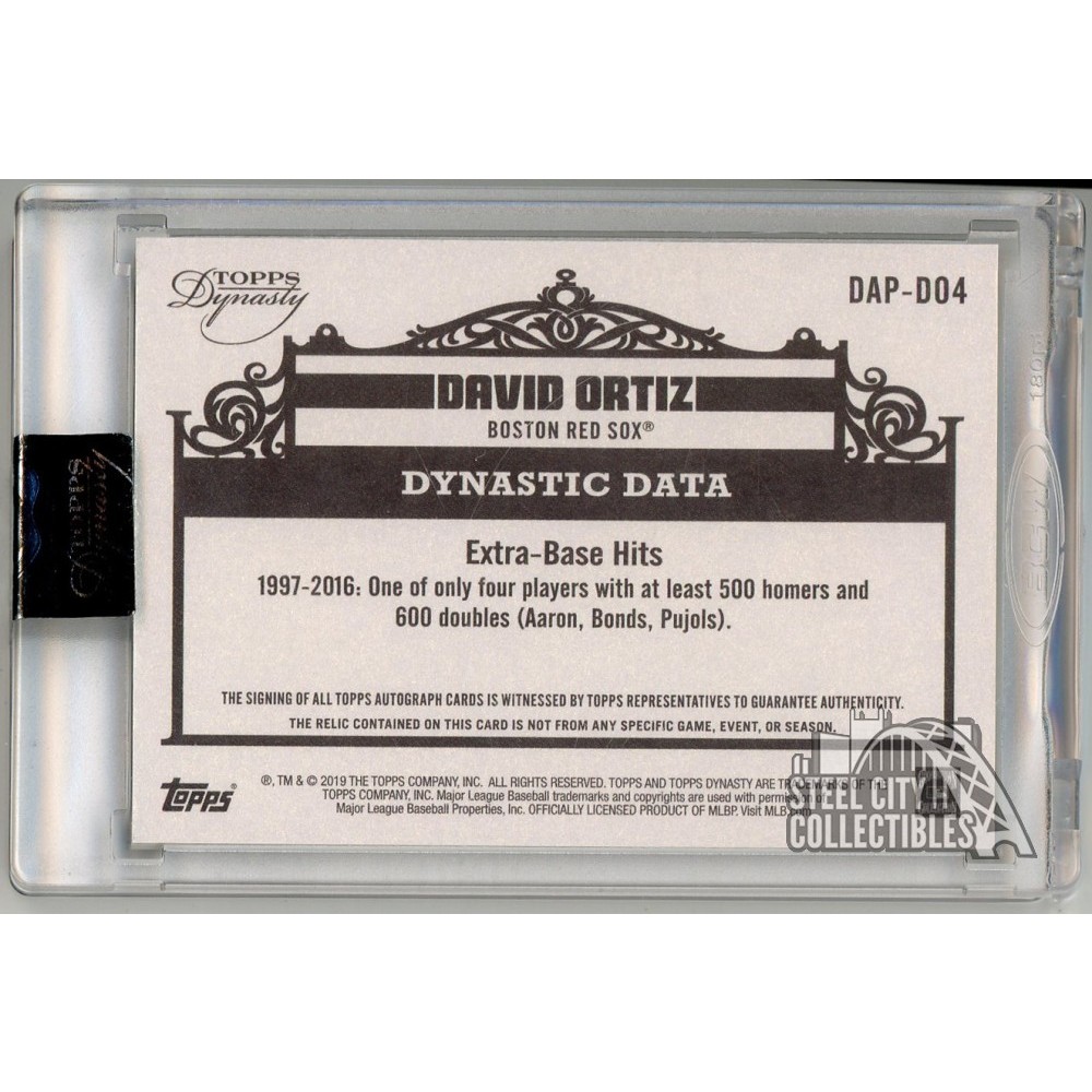 David Ortiz 2019 Topps Dynasty Dynastic Data Patch Autograph Card