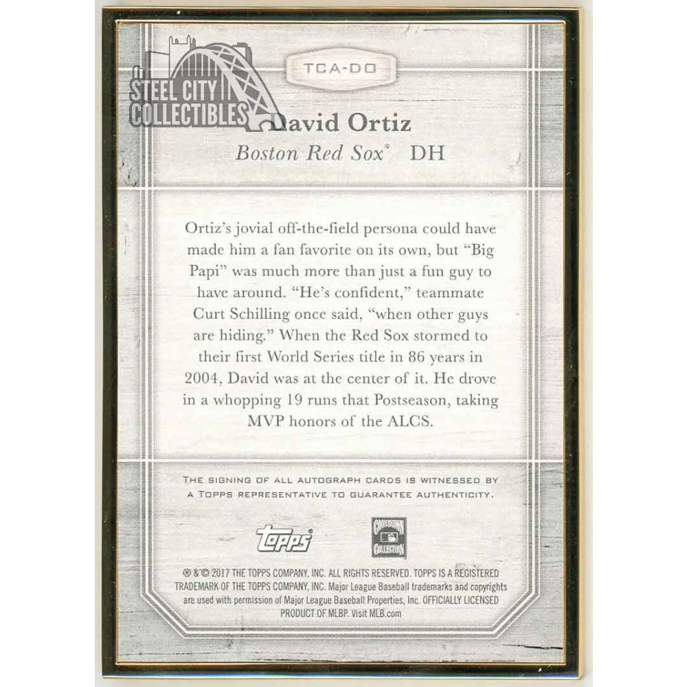 David Ortiz 2017 Topps Transcendent Framed Auto Card #TCA-DO 08/15