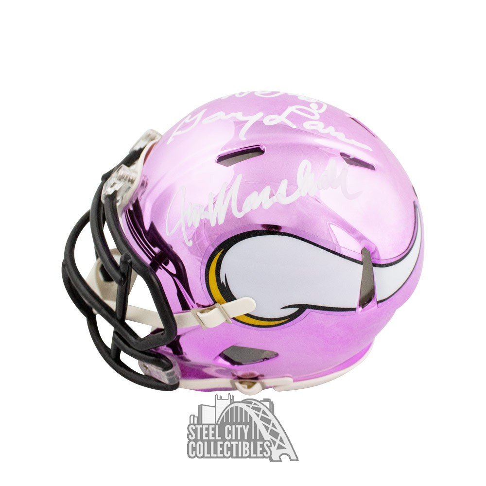 Purple People Eaters Autographed Vikings Chrome Mini Football
