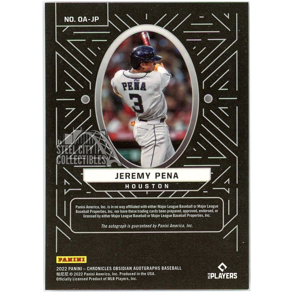 ジェレミー ピノ Panini Chronicles 23枚限定 ルーキーカード Jeremy Pena 2022 Panini Chronicles Obsidian Blue Rookie Autograph