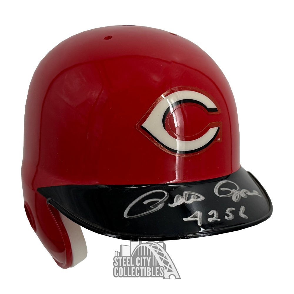 Pete Rose 4256 Autographed Cincinnati Baseball Mini Helmet - JSA