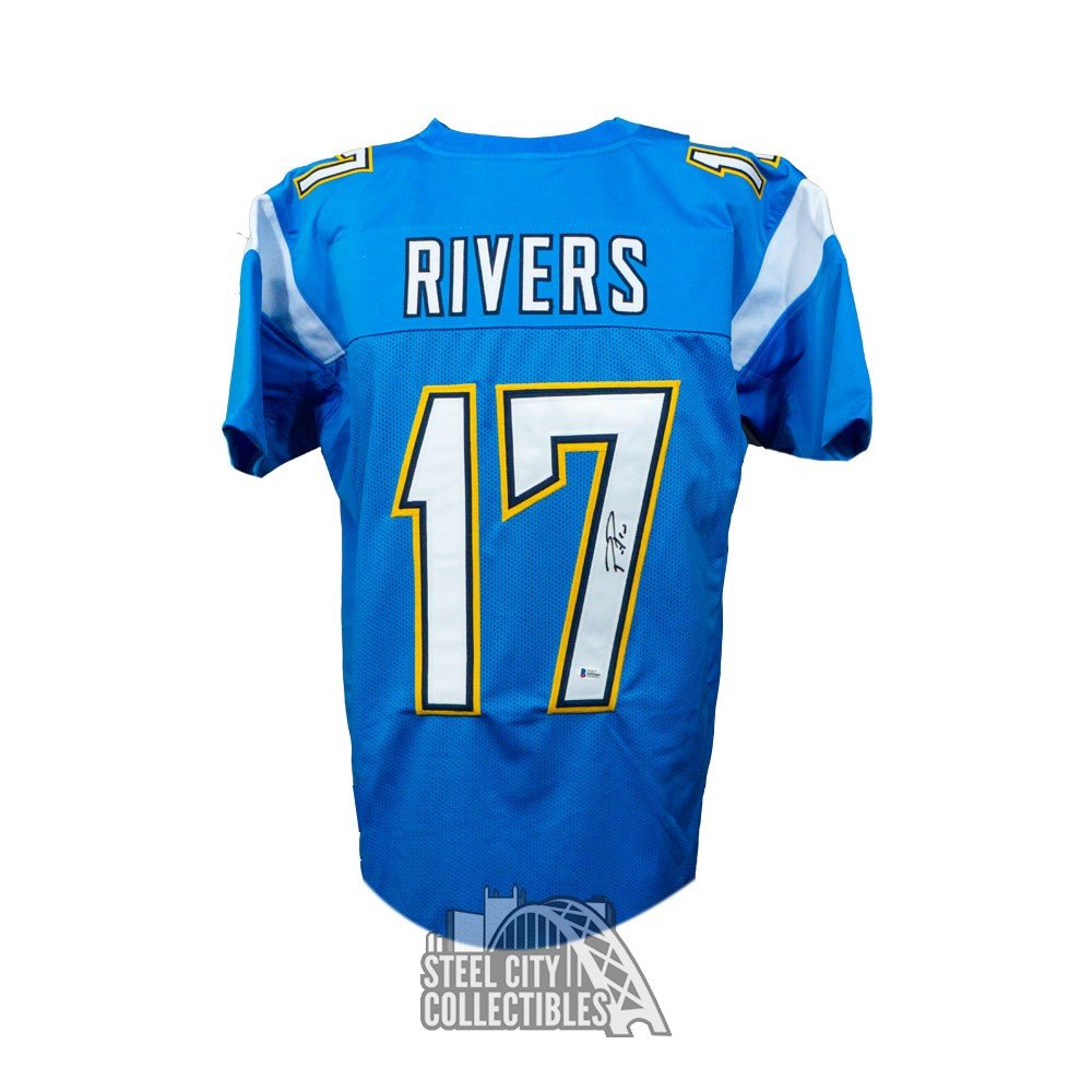 Philip Rivers Autographed Los Angeles Chargers Custom Blue Football Jersey - BAS COA