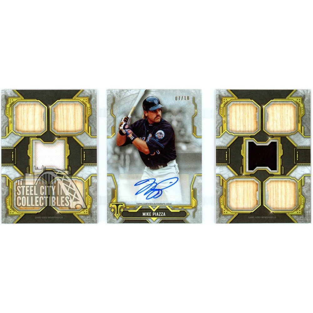 Mike Piazza 2020 Topps Triple Threads Deca Relic Auto Booklet Card