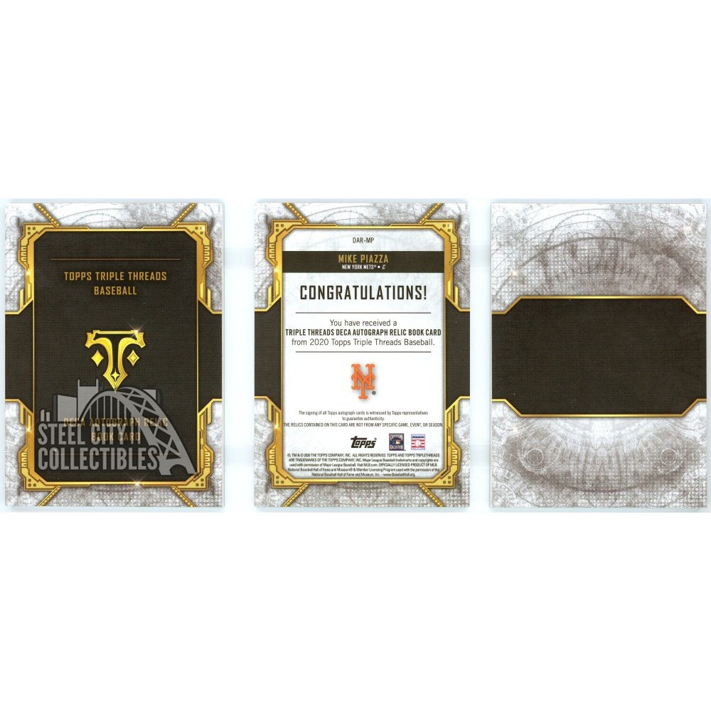 Mike Piazza 2020 Topps Triple Threads Deca Relic Auto Booklet Card
