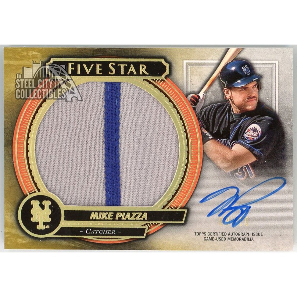 Mike Piazza 2021 Topps Five Star Jumbo Patch Autograph Card #FSJP