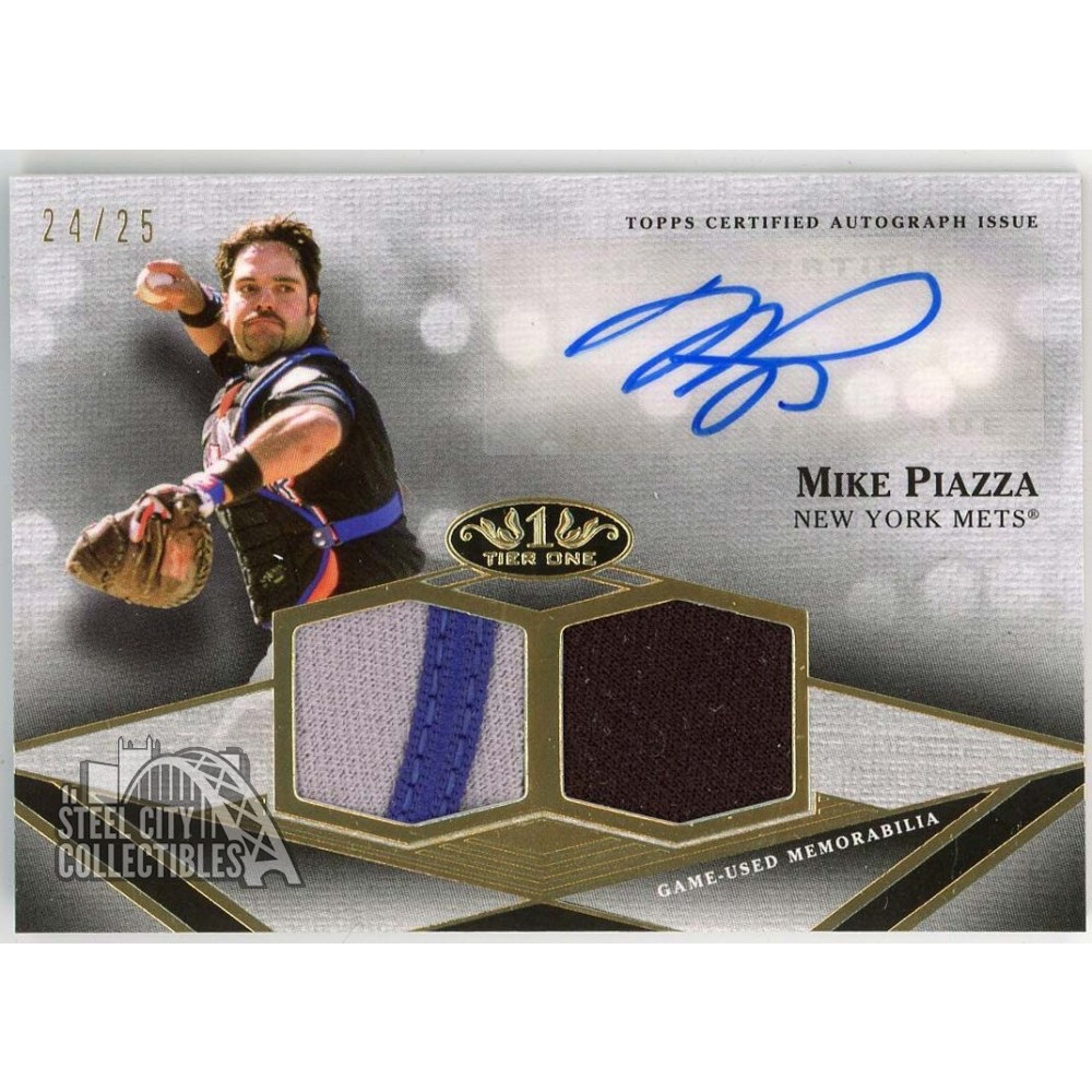 Mike Piazza 2022 Topps Tier One Dual Patch Autograph Card #T1ADR