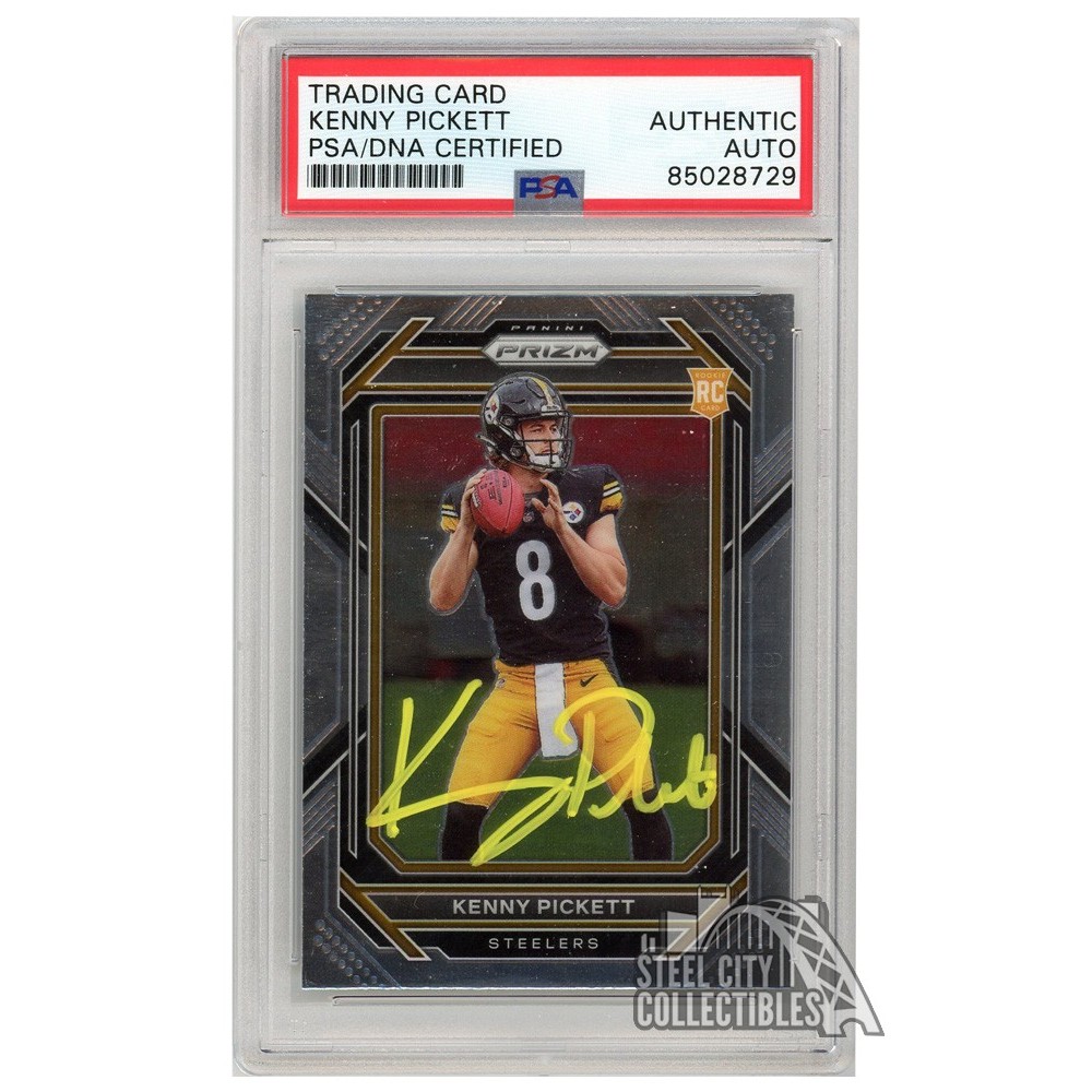 Kenny Pickett 2022 Panini Prizm Autograph Rookie Card 301 PSA/DNA (Yellow) Steel City