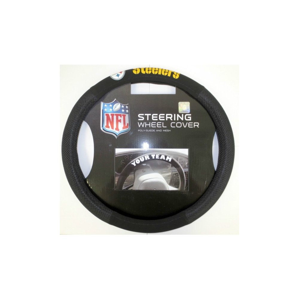 NFL Houston Texans Poly-Suede On Mesh Steering Wheel Cover By Fremont