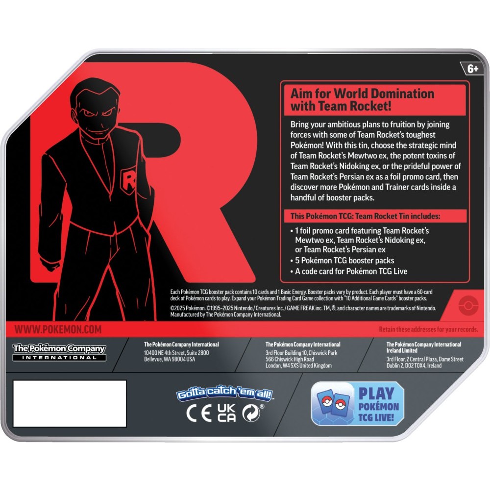 【Nando】Team Rocket 3 items Pokemon Team Rocket 3-Tin Lot | Steel City Collectibles