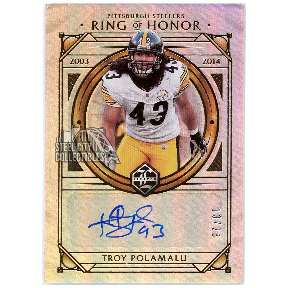 Troy Polamalu 2021 Panini Limited Ring of Honor Auto 13/23 | Steel City ...