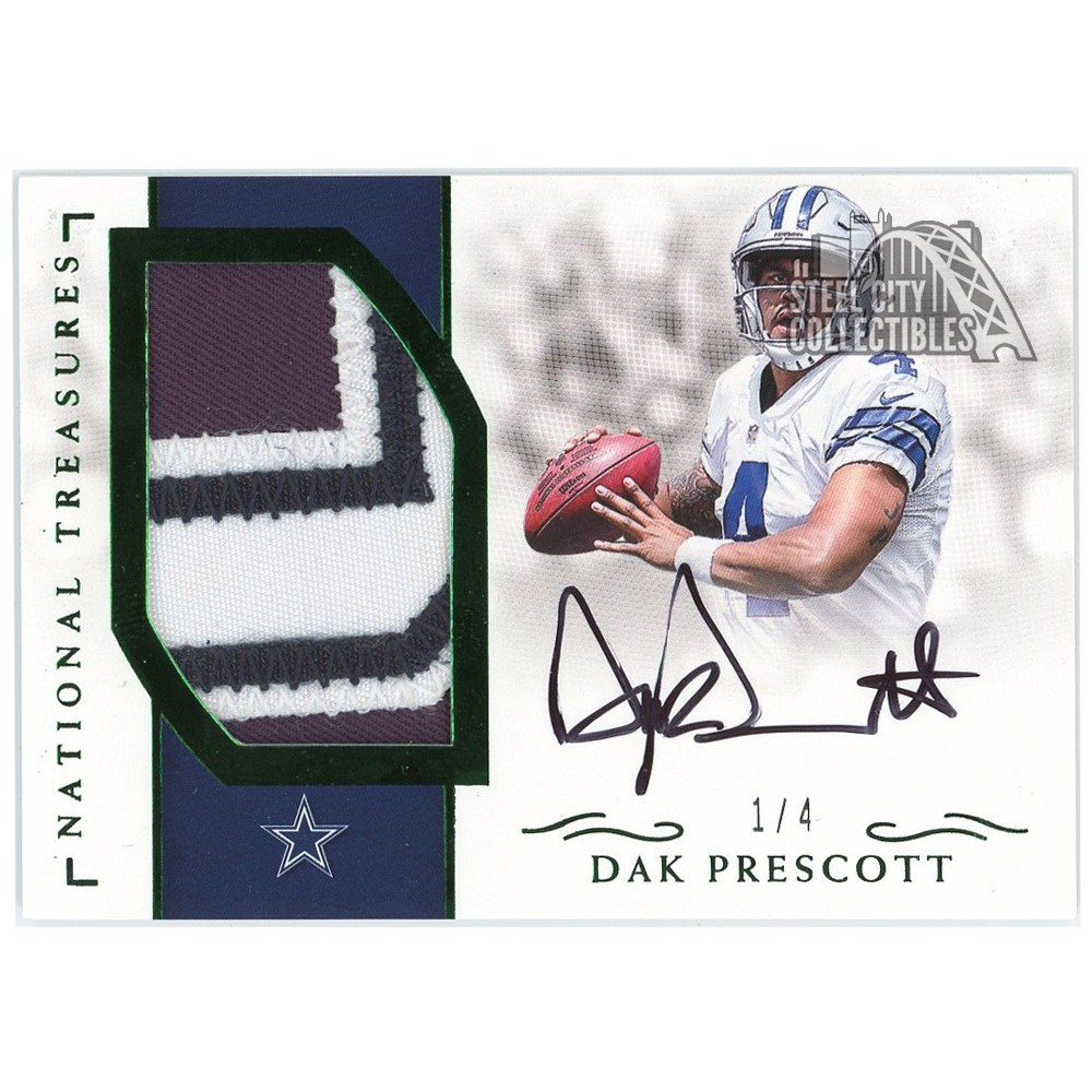 Dak Prescott 2016 Panini National Treasures Green Rookie Materials