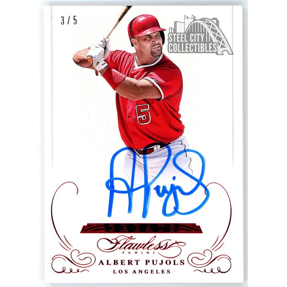 Albert Pujols 2016 Panini Flawless Greats Ruby Autograph Card #GA