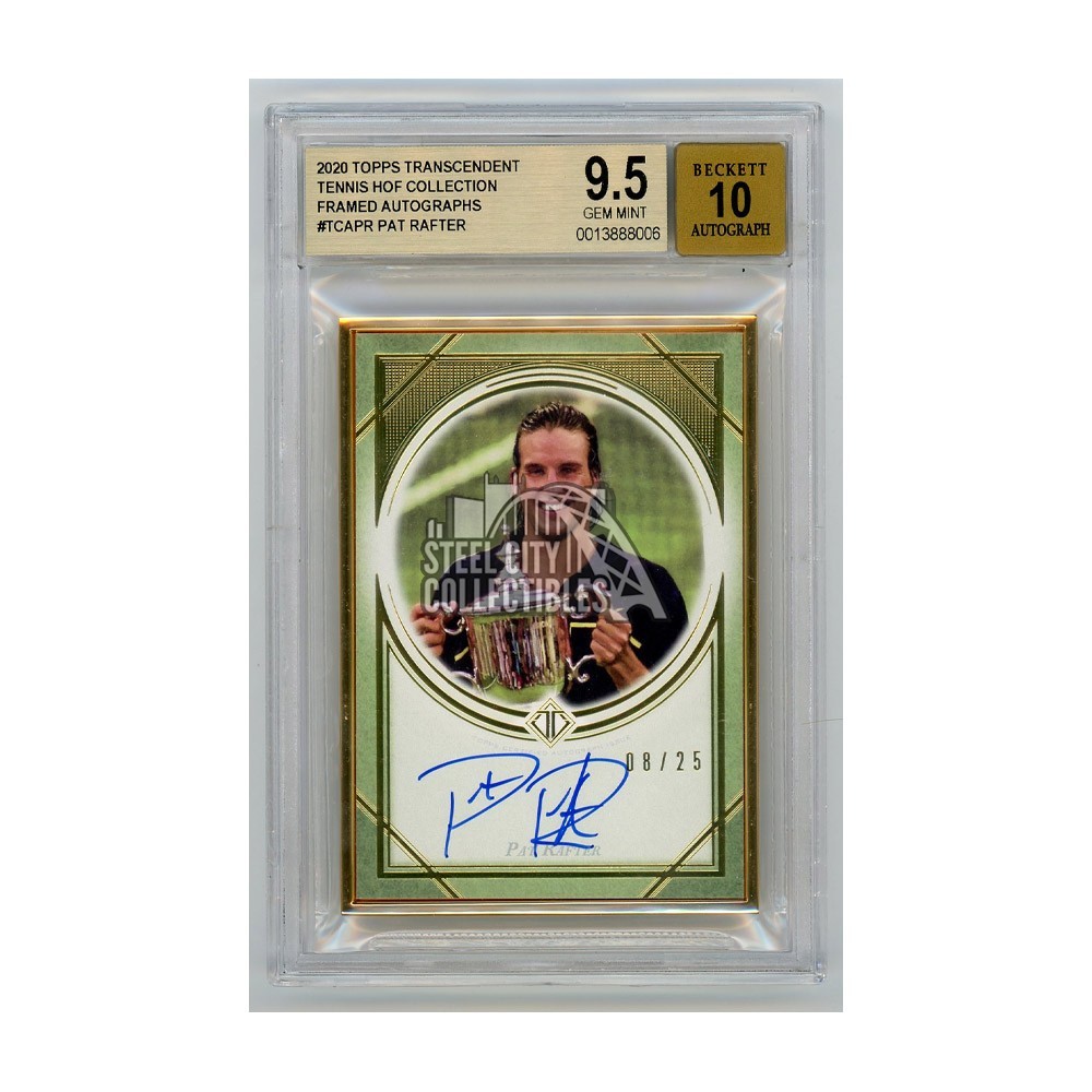 Pat Rafter 2020 Topps Transcendent Tennis Autograph Card 8/25 BGS 9.5 ...