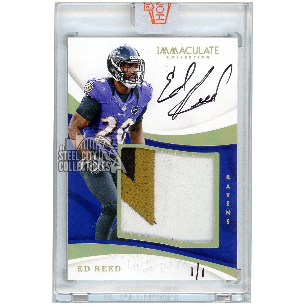 Ed Reed 2018 Panini Honors 2017 Immaculate Game-Used Patch Auto 1