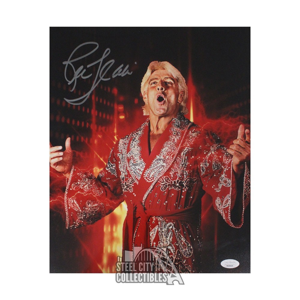 Ric Flair Autographed 11x14 Wrestling Photo JSA (Red Robe) Steel