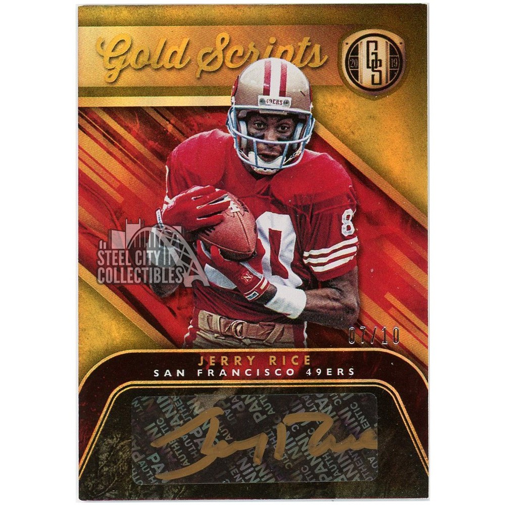 Jerry Rice 2019 Panini Gold Standard Gold Scripts Auto #GS-JR 7/10 ...