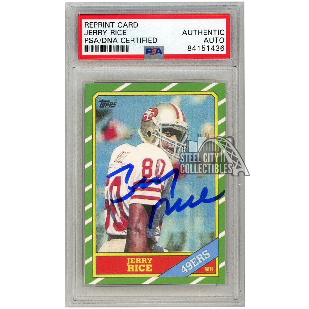Jerry Rice 1986 Topps Reprint Autograph Rookie #161 PSA/DNA | Steel ...