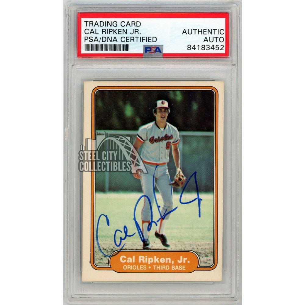 Cal Ripken J R Auto Card Cal Ripken Jr 1982 Fleer Autograph Rookie Card #176 PSA/DNA (Vintage ...