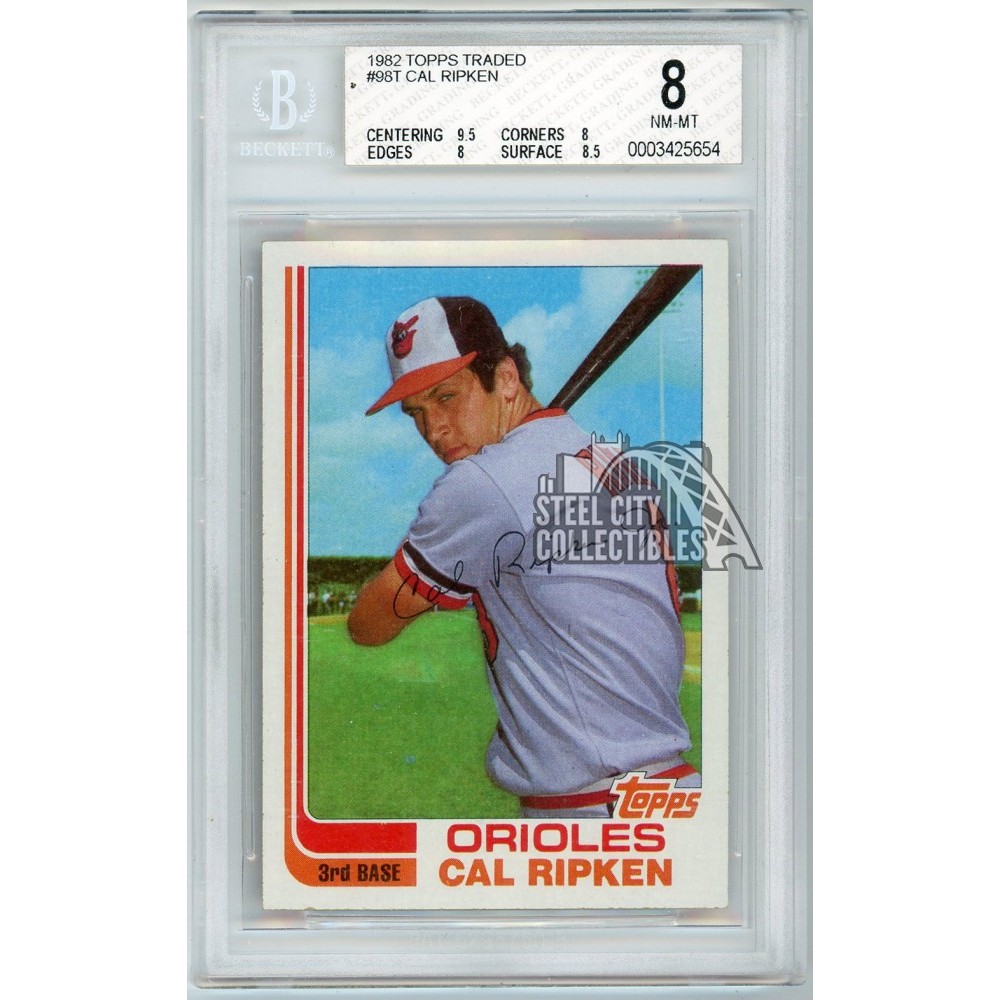Cal Ripken Jr 1982 Topps Traded Baseball Rookie Card #98T BGS 8 | Steel ...