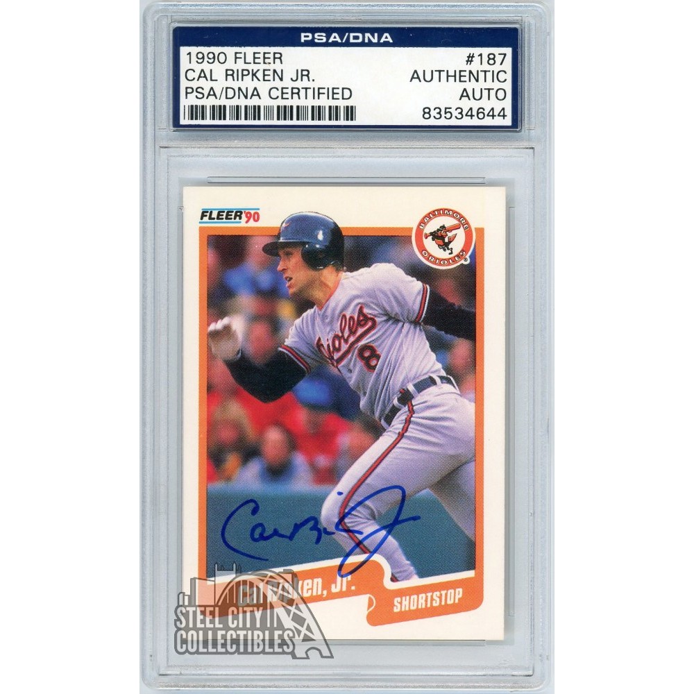 Cal Ripken Jr. 1990 Fleer Autograph Card #187 PSA/DNA | Steel City ...