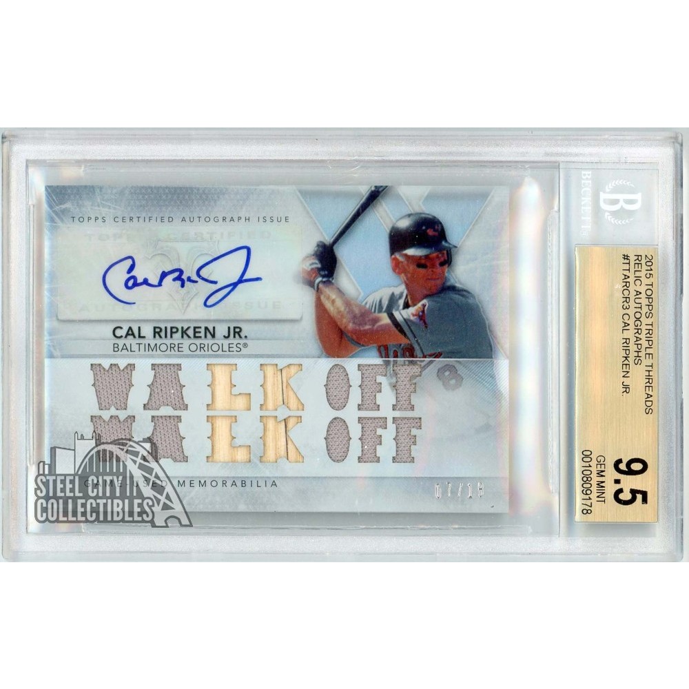 Cal Ripken Jr 2015 Topps Triple Threads Relic Autograph Card #TTAR