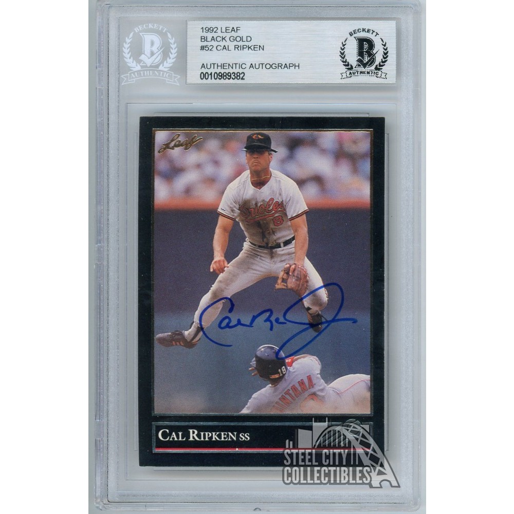Cal Ripken Jr. 1992 Leaf Black Gold Autograph Card #52 BAS | Steel City ...
