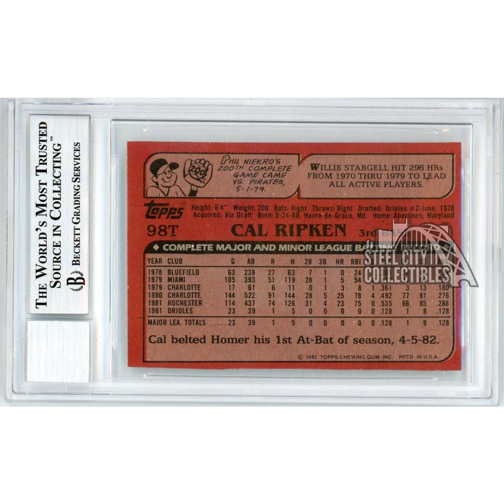 Cal Ripken Jr Autographed 1982 Topps Traded Autograph Auto Card