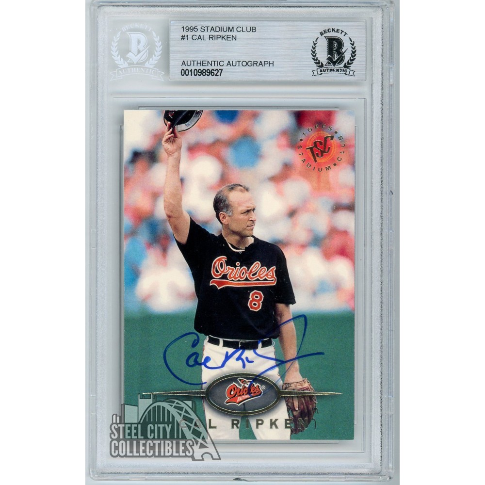Cal Ripken Jr. 1995 Topps Stadium Club Autograph Card #1 BAS | Steel ...