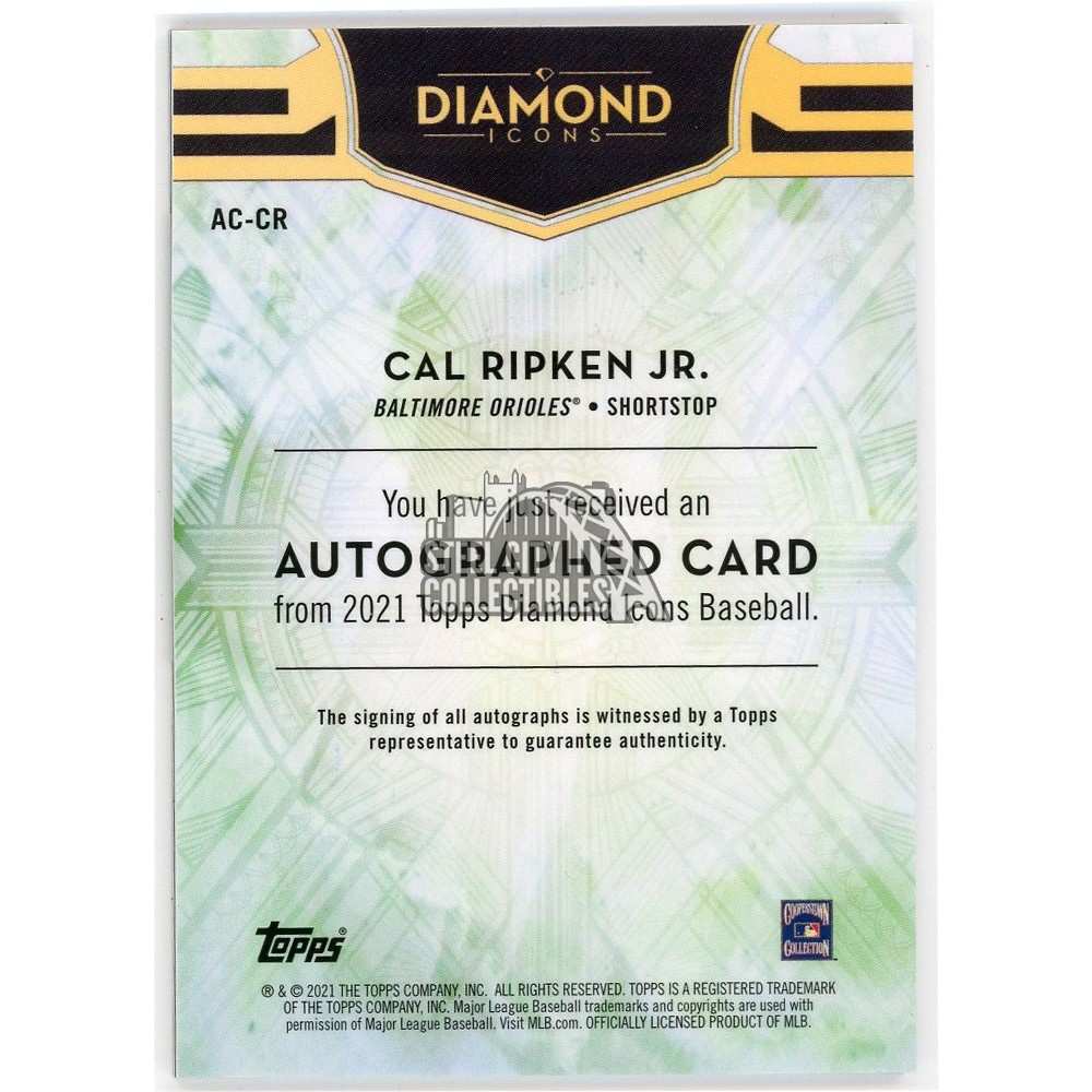 Cal Ripken Jr. 2021 Topps Diamond Icons Autograph Card #AC
