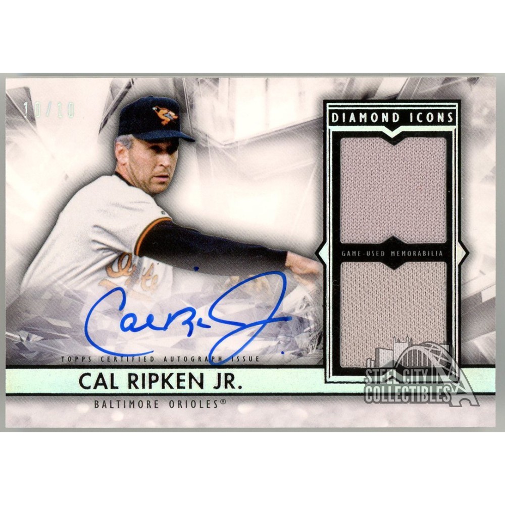 Cal Ripken Jr. 2019 Topps Diamond Icons Dual Patch Autograph Card