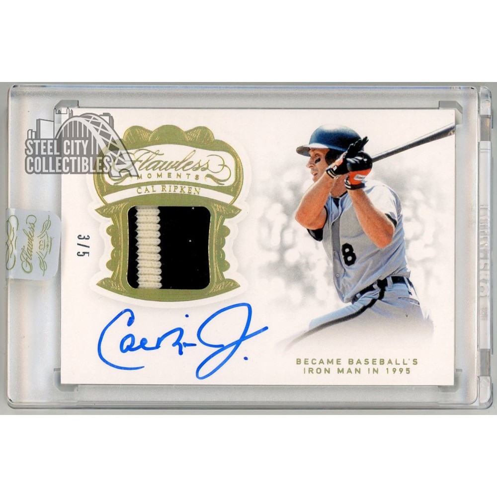 Cal Ripken J R Auto Card Cal Ripken Jr. 2019 Panini Flawless Moments Holo Gold Patch Auto Card # ...