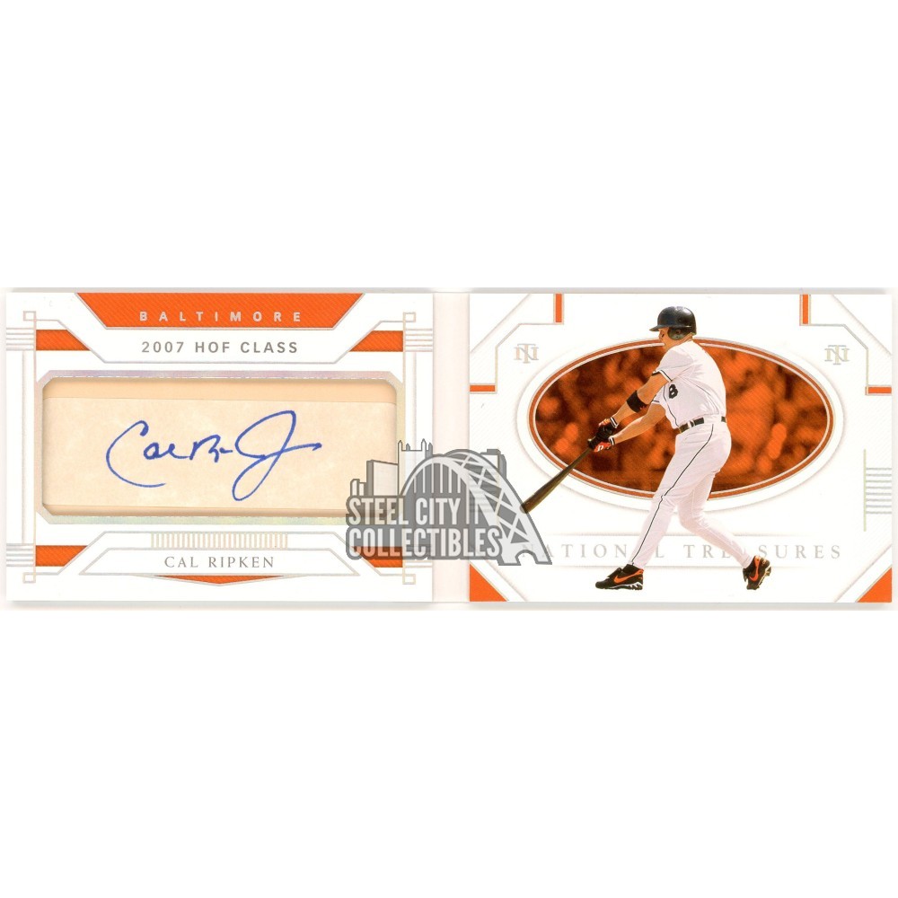 Cal Ripken J R Auto Card Cal Ripken Jr. 2021 Panini National Treasures Booklet Auto Card #CSB-CR ...