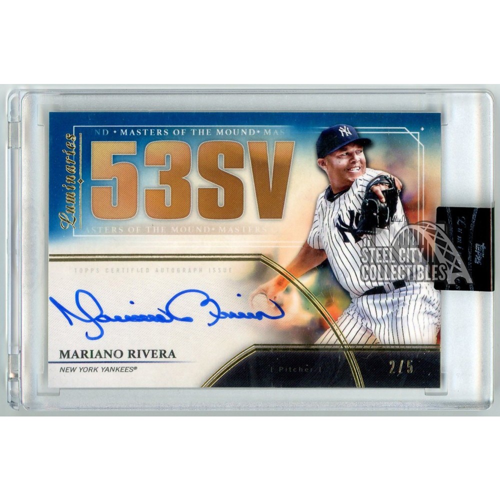 Mariano Rivera 2020 Topps Luminaires Masters Blue Autograph Card