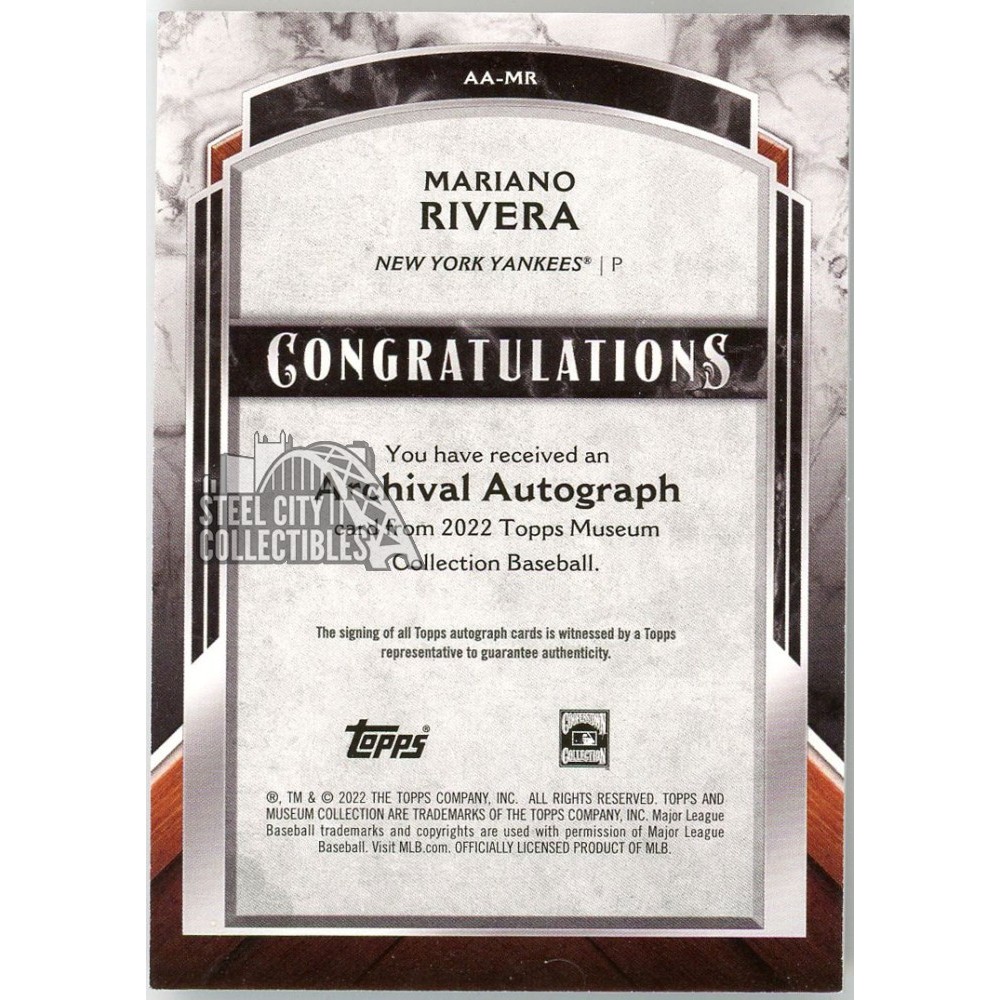 Mariano Rivera 2022 Topps Museum Archival Autograph Card #AA-MR