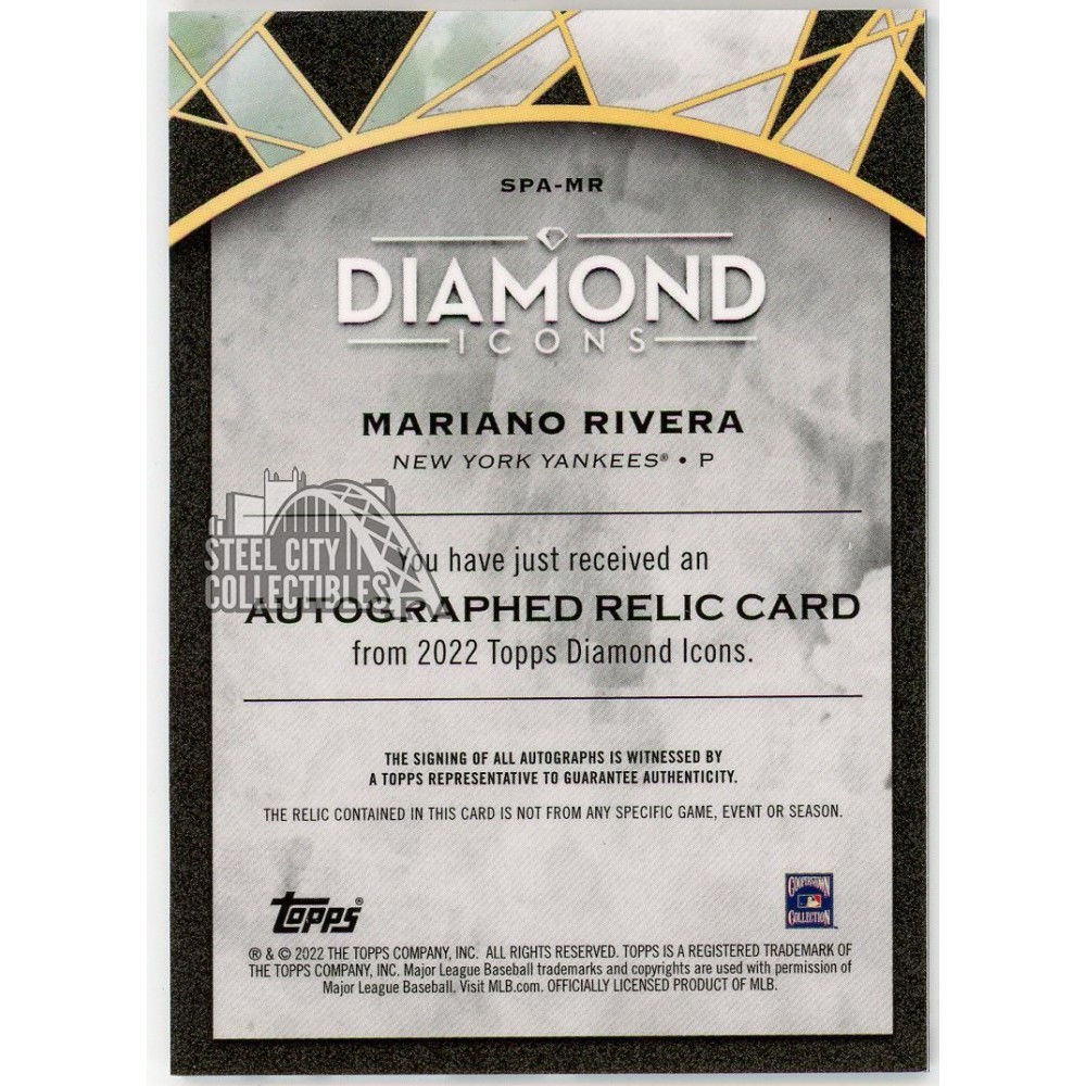 Mariano Rivera 2022 Topps Diamond Icons Jersey Autograph Card #SPA