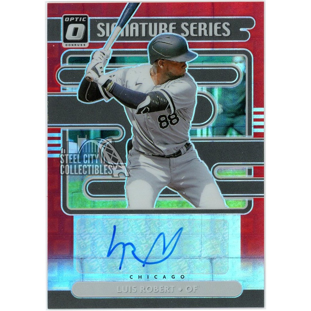 Luis Robert 2021 Panini Donruss Optic Signature Series Pandora Red