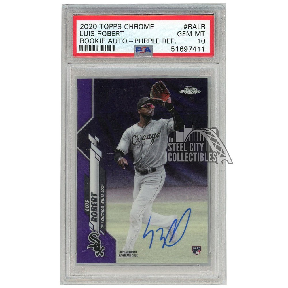 Luis Robert 2020 Topps Chrome Purple Refractor Rookie Autograph 