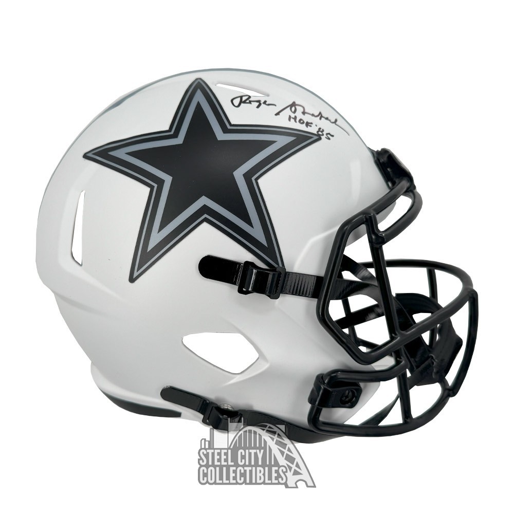 Roger Staubach HOF 1985 Autographed Dallas Lunar Eclipse Replica Full Size Football Helmet - BAS Roger Staubach HOF 1985 Autographed Dallas Lunar Eclipse Replica Full Size Football Helmet - BAS