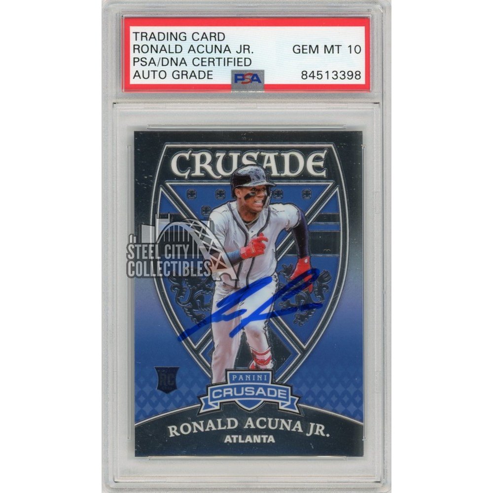 Ronald Acuna Jr 2018 Panini Crusade RC Auto #18 - PSA/DNA 10 