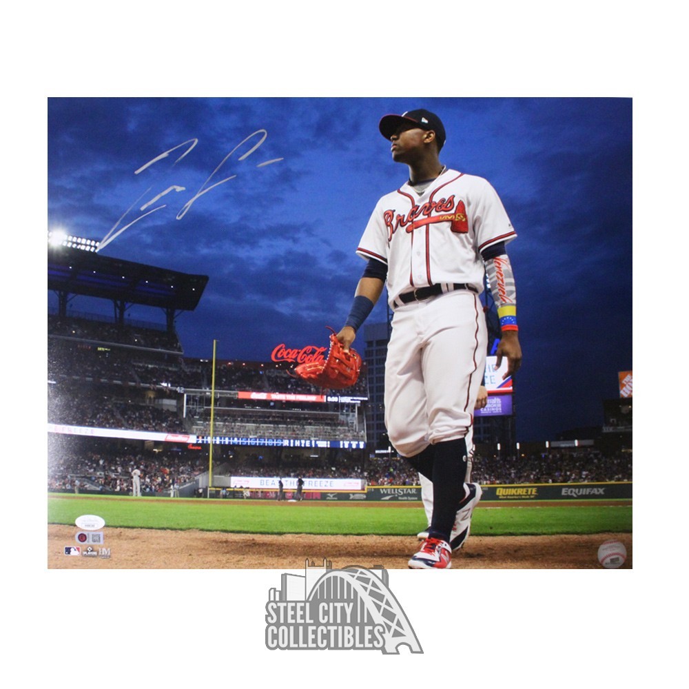Ronald Acuna Jr Full Name Autographed Atlanta Braves Navy Nike