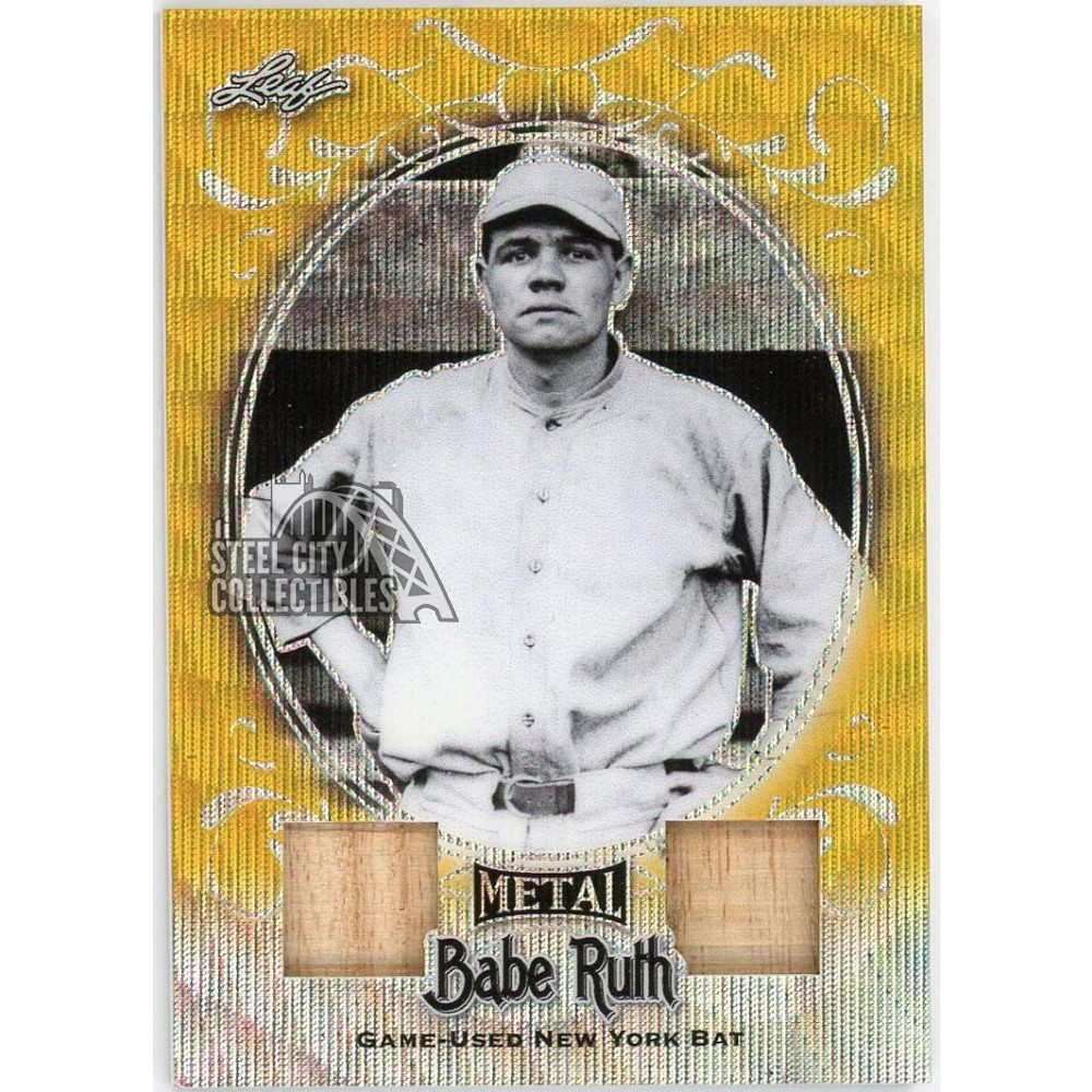 Babe Ruth 2019 Leaf Metal Gold Wave Dual Game-Used Bat Relic Card #DB ...