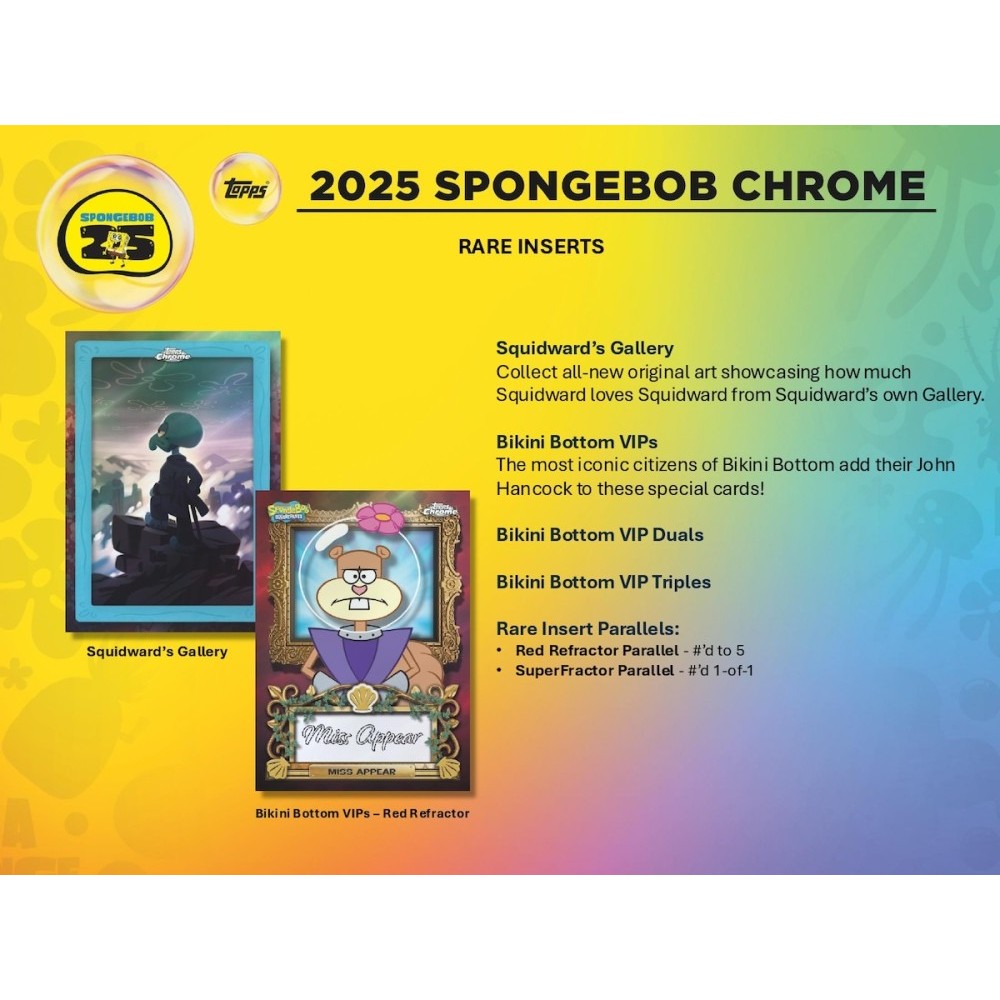 2025 Topps Chrome Spongebob 25th Anniversary Hobby Box | Steel
