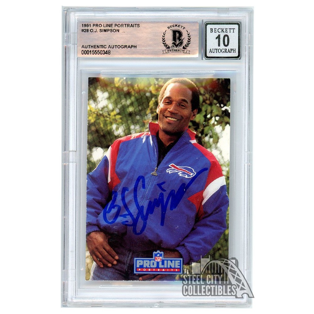 OJ Simpson 1991 Pro Line Portraits Autograph Card #28 BAS 10