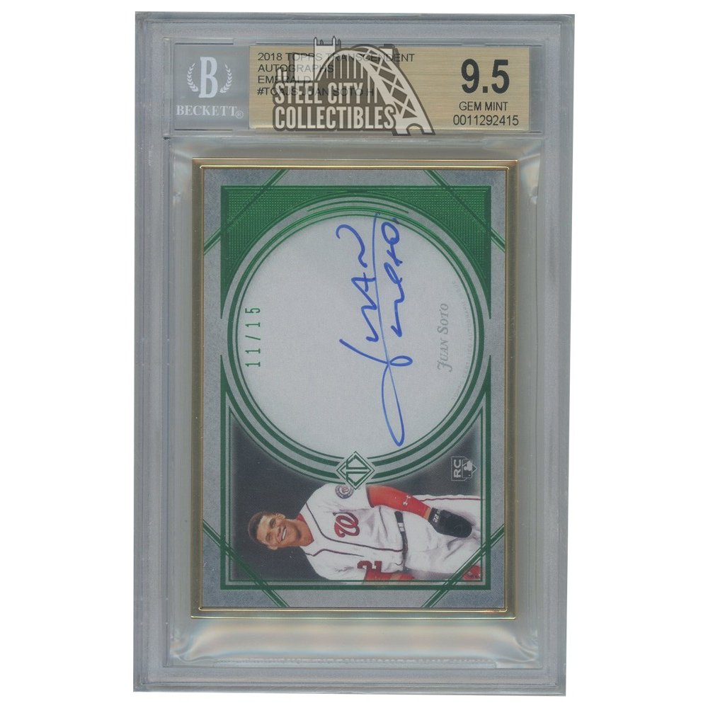 Juan Soto 2018 Topps Transcendent Autograph Rookie Card RC Emerald 11 
