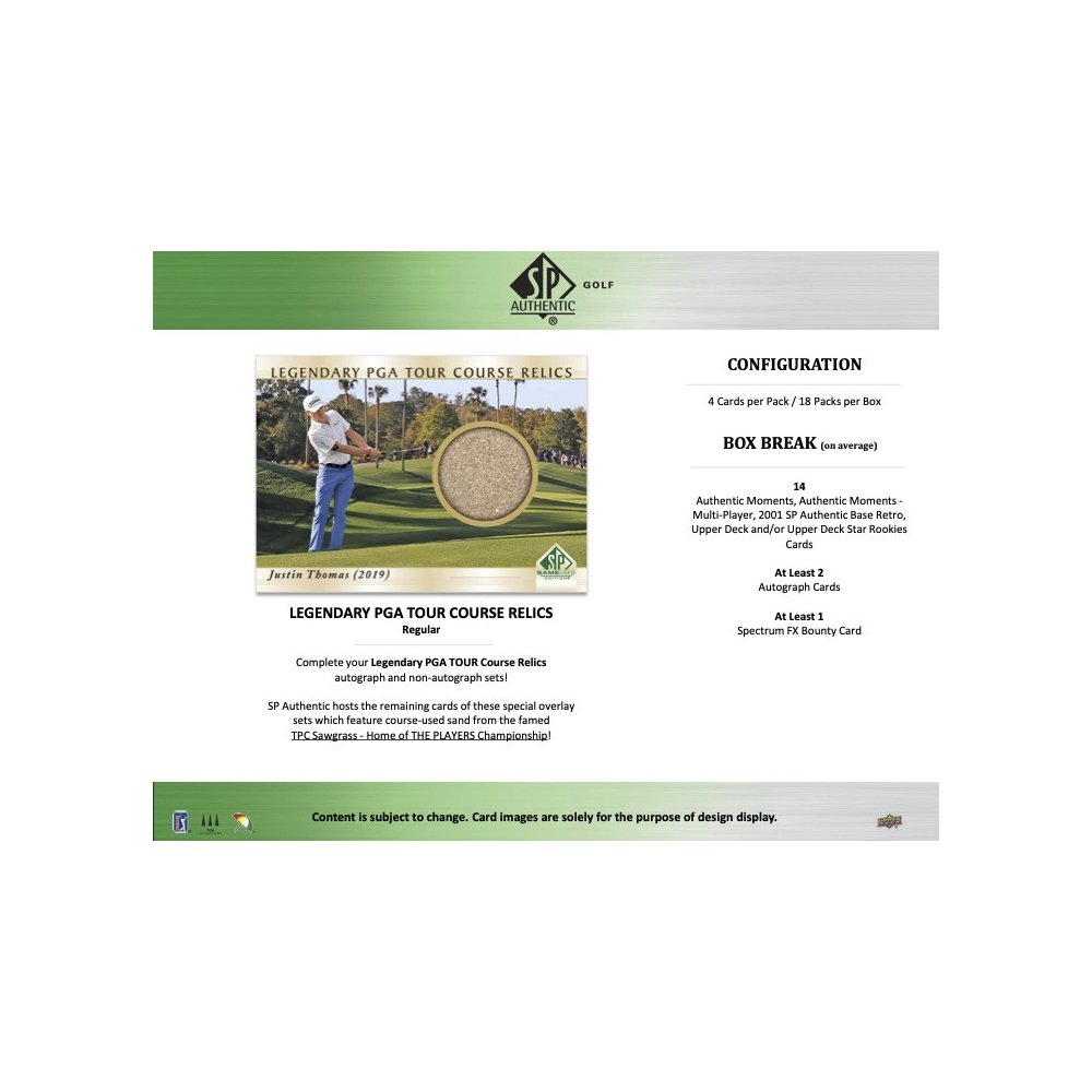 21 Upper Deck Sp Authentic Golf Hobby Box Steel City Collectibles