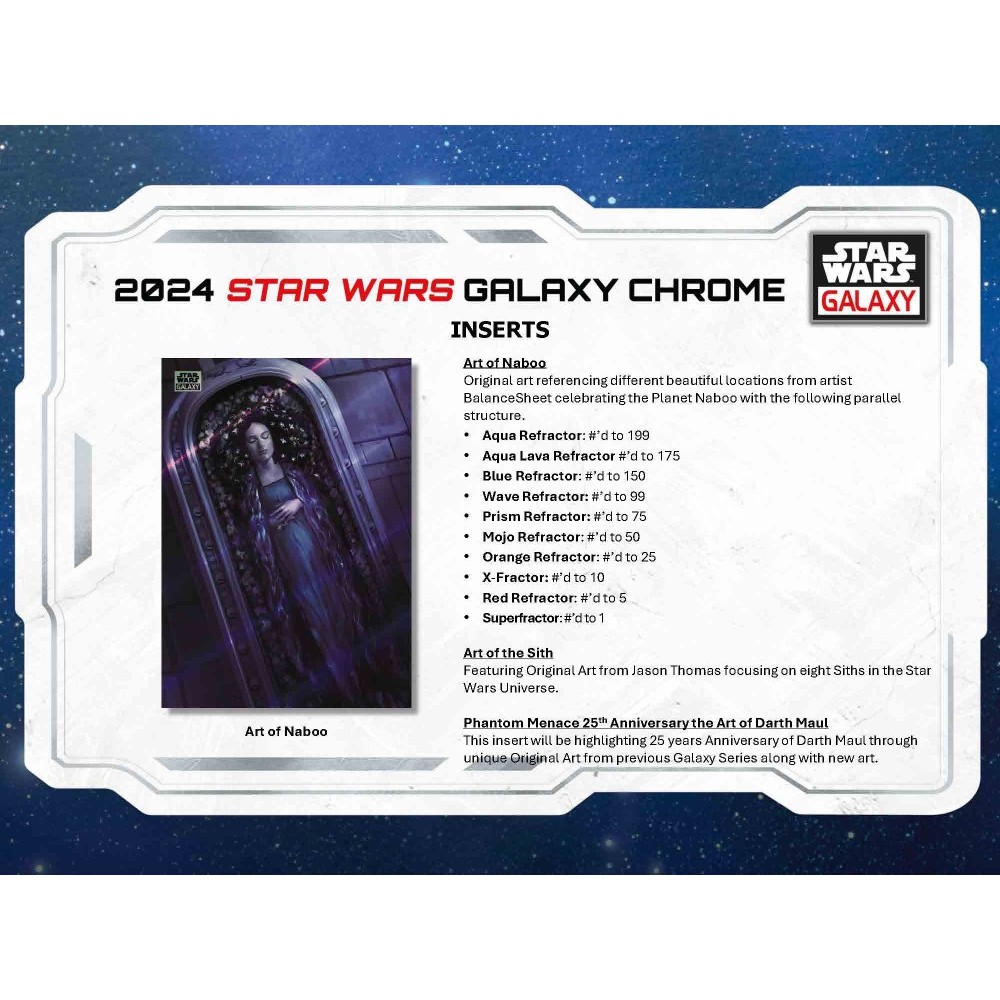2024 Chrome Galaxy Star Wars 4枚セット　シリ 2024 Chrome Galaxy Star Wars 4枚セット シリ 2024 Topps